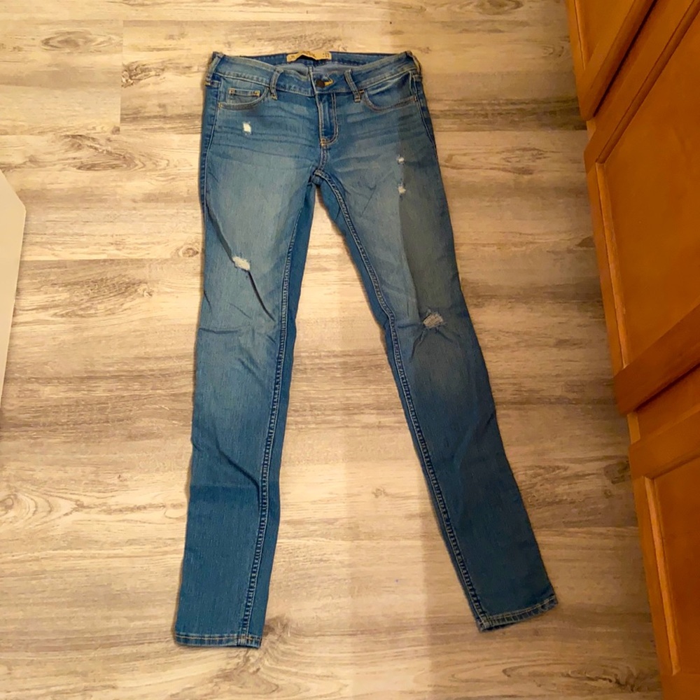 Hollister super skinny light blue jeans